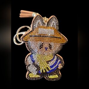 Sparkling Labubu Bag Charm Keychain with Hat